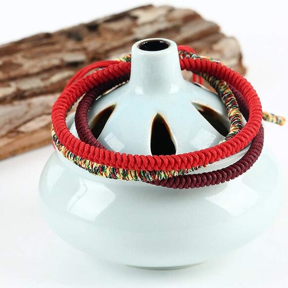 Men Women Chinese Lucky Red String Bracelet Tibetan Buddhist Prayer Handmade Yog - Picture 4 of 8
